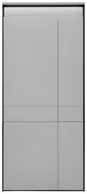 Moderner XL-Garderobenschrank in grauer Farbe, Frontalansicht