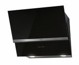 Schwarze Kopffrei-Haube mit Edelstahlleiste, Frontansicht