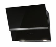 Schwarze Kopffrei-Haube mit Edelstahlleiste, Frontansicht