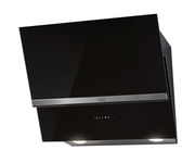 Schwarze Kopffrei-Haube mit Edelstahlleiste, Frontansicht