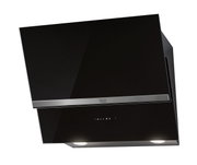 Schwarze Kopffrei-Haube mit Edelstahlleiste, Frontansicht