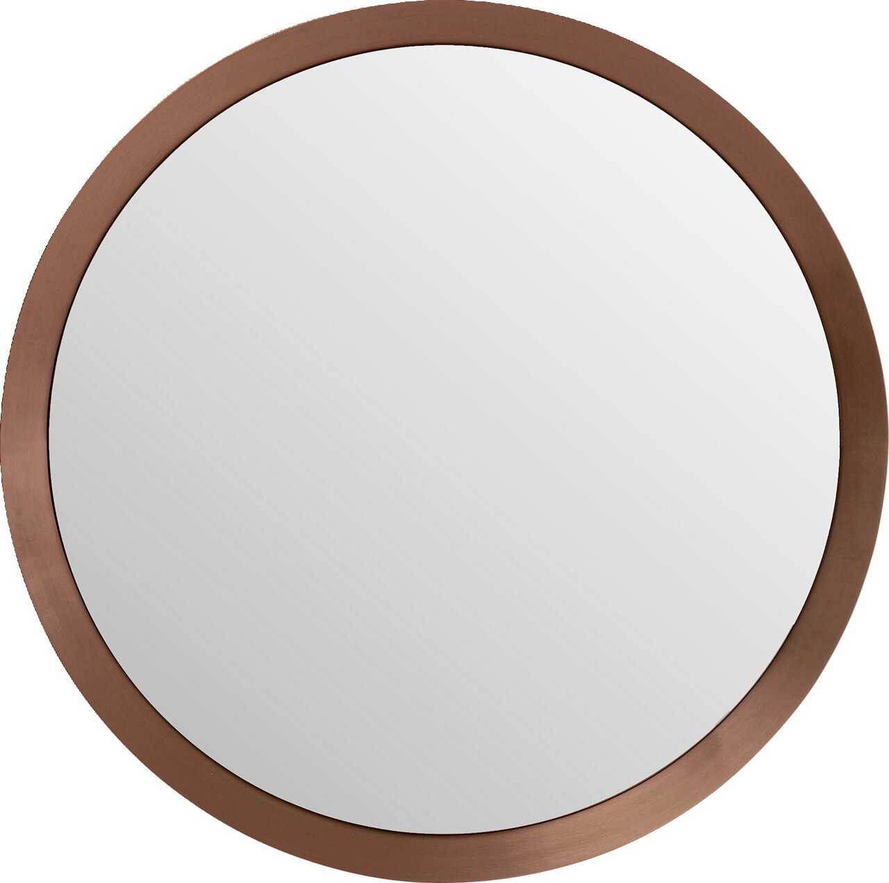 Karé Wandspiegel AREZZO Runder Wandspiegel mit einem Rahmen in Kupferoptik, aus der Vorderansicht fotografiert.