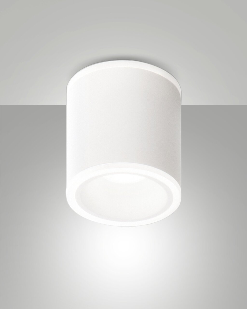 Zylindrischer LED-Aufbauspot Fabas Luce PACA in Weiß, Ansicht von unten