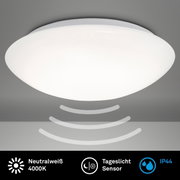 LED-Deckenleuchte mit Bewegungssensor, neutralweißes Licht 4000K, IP44, Ansicht von unten