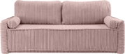 Schlafsofa 3 Sitzer in rosa Cordstoff, Vorderansicht