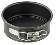 Springform 12cm aus schwarzem Metall mit Verschluss, seitliche Perspektive