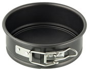 Springform 12cm aus schwarzem Metall mit Verschluss, seitliche Perspektive