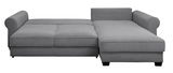 Graues Ecksofa mit geripptem Stoffbezug, Vorderansicht