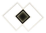 Moderne Deckenleuchte mit geometrischem Design, von unten betrachtet.