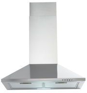 Dunstabzugshaube aus Edelstahl, frontale Ansicht