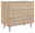 Holz-Sideboard mit drei Schubladen und geflochtenen Fronten, seitliche Perspektive