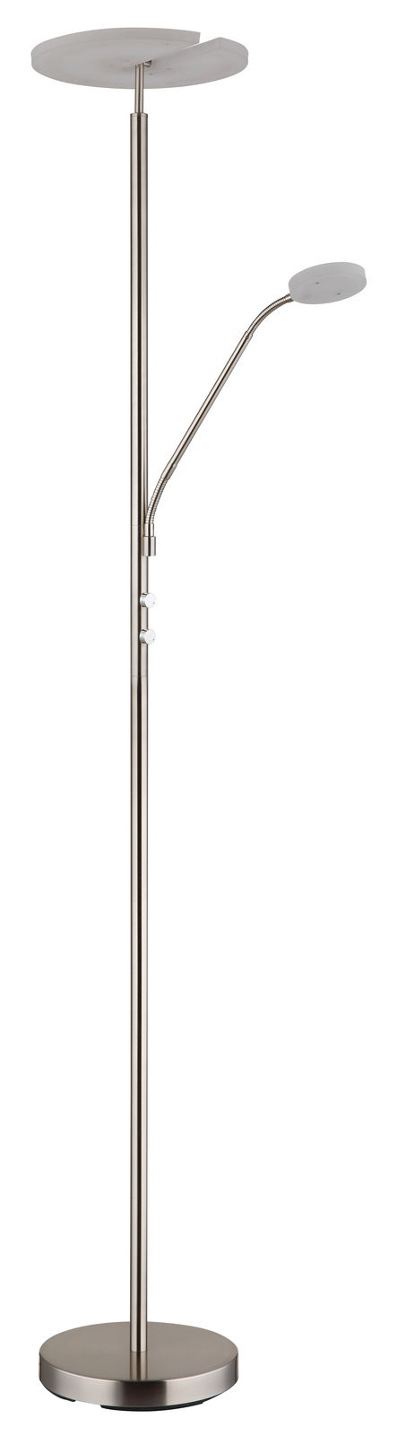 Moderner Deckenfluter mit verstellbarem Lesearm, seitliche Perspektive