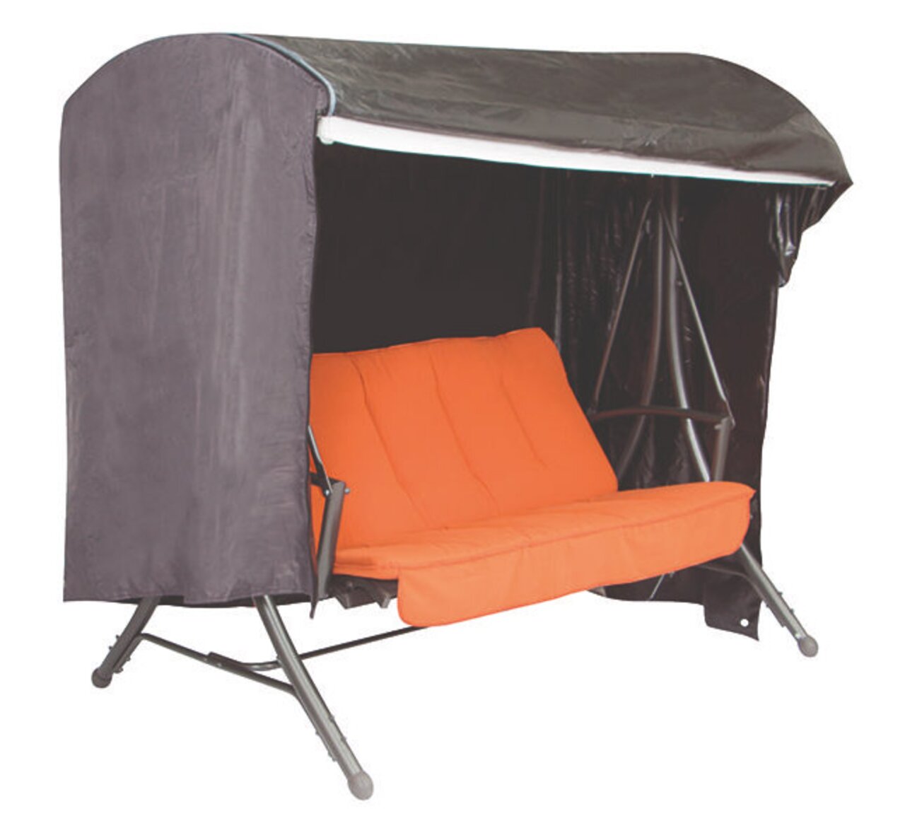 Zurbrüggen Schaukelhülle AeroCover Schaukelhülle mit orangefarbenem Sitzpolster, seitliche Perspektive