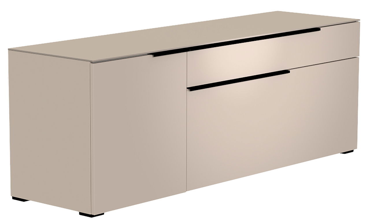 TV-Lowboard in modernem Design, seitliche Perspektive