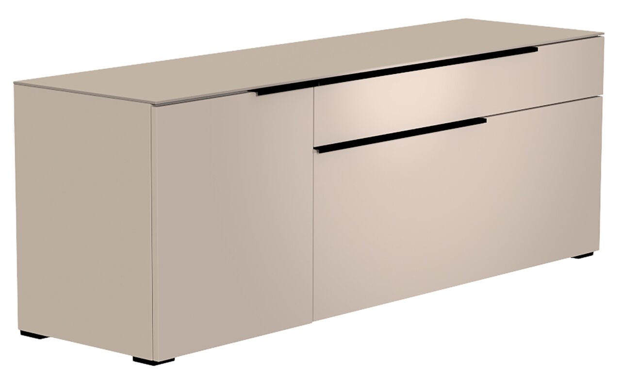 TV-Lowboard in modernem Design, seitliche Perspektive