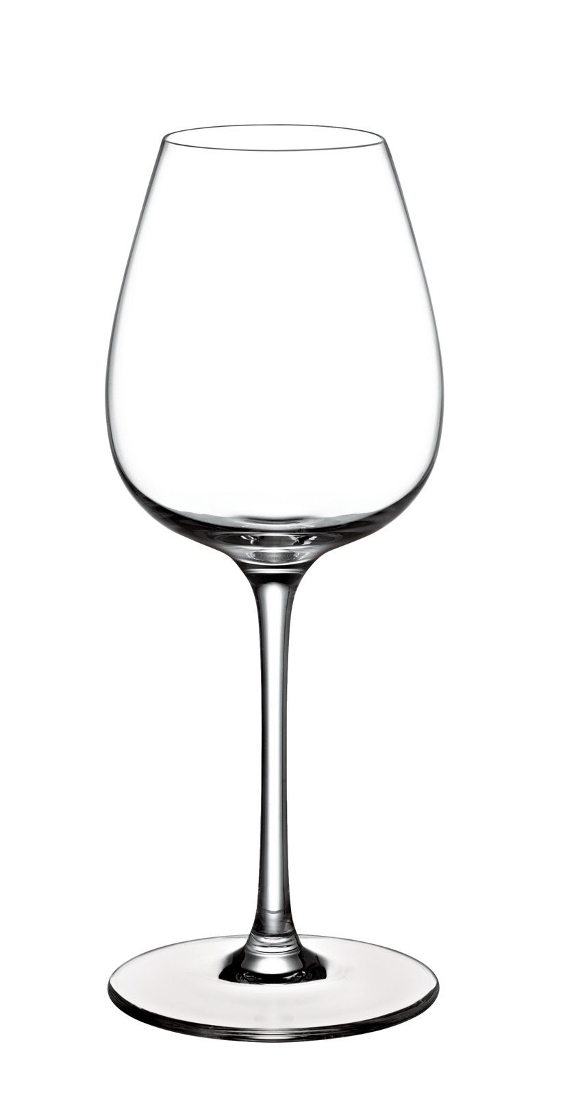 Weißweinglas aus klarem Glas, seitliche Ansicht