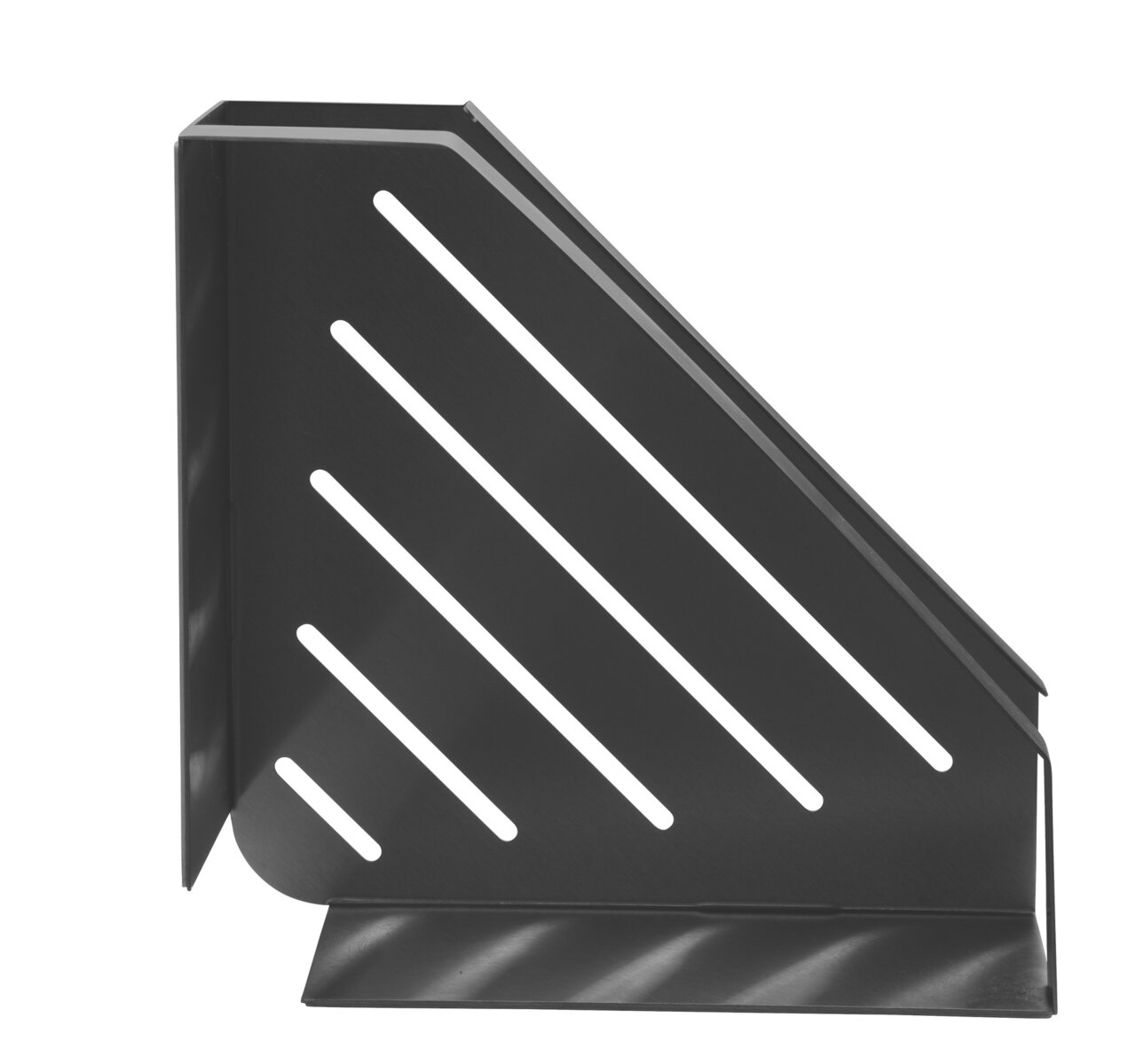 Hoekplank Meleto in gunmetal, zijaanzicht