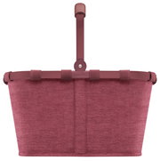 Roter Einkaufskorb aus Stoff mit stabilem Griff, Frontalansicht