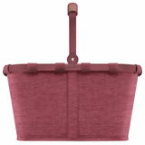 Roter Einkaufskorb aus Stoff mit stabilem Griff, Frontalansicht