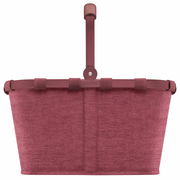 Roter Einkaufskorb aus Stoff mit stabilem Griff, Frontalansicht