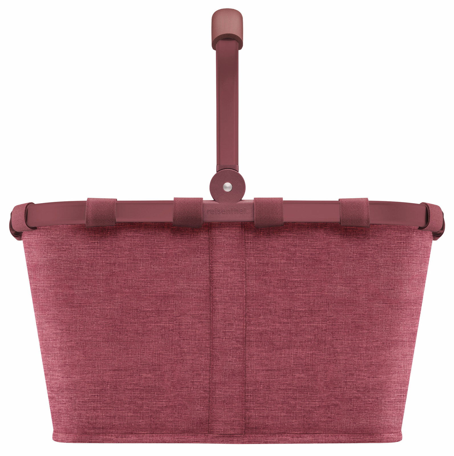 Roter Einkaufskorb aus Stoff mit stabilem Griff, Frontalansicht
