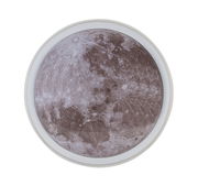 Runde LED-Deckenleuchte mit Mondmotiv, Ansicht von unten