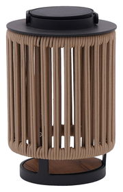 Solarlampe mit geflochtenem Design, seitliche Perspektive