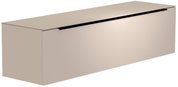 Beige hangend lowboard met een strakke, moderne uitstraling, zijaanzicht
