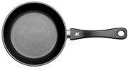 Pfanne mit schwarzem Griff und grauer Antihaftbeschichtung, Draufsicht