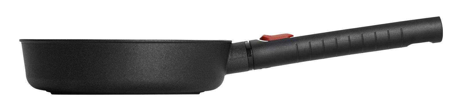 Seitenansicht einer Gusspfanne Eco Logic 20cm mit abnehmbarem Griff.