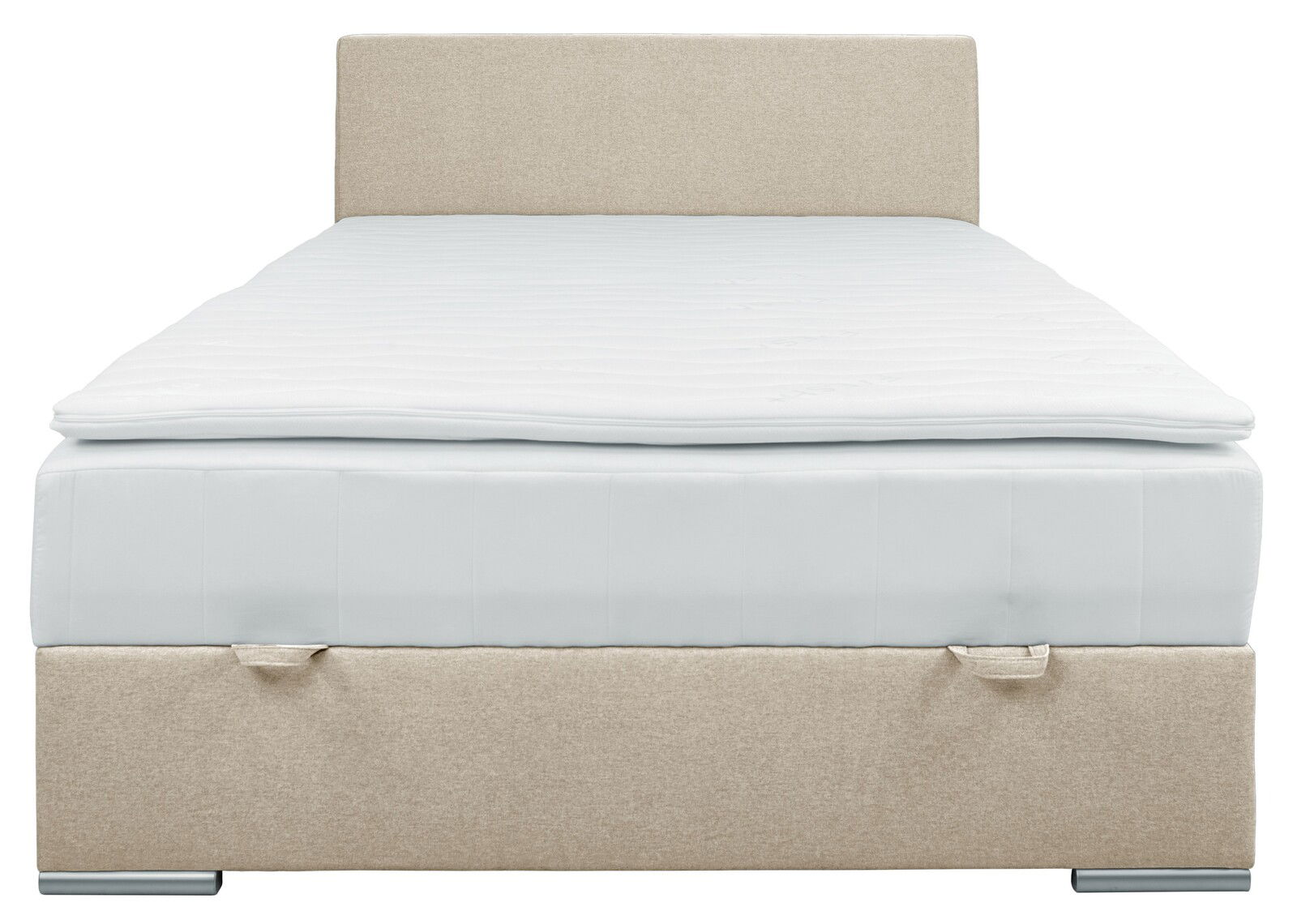 Boxbett 140 in Beige, Frontalansicht