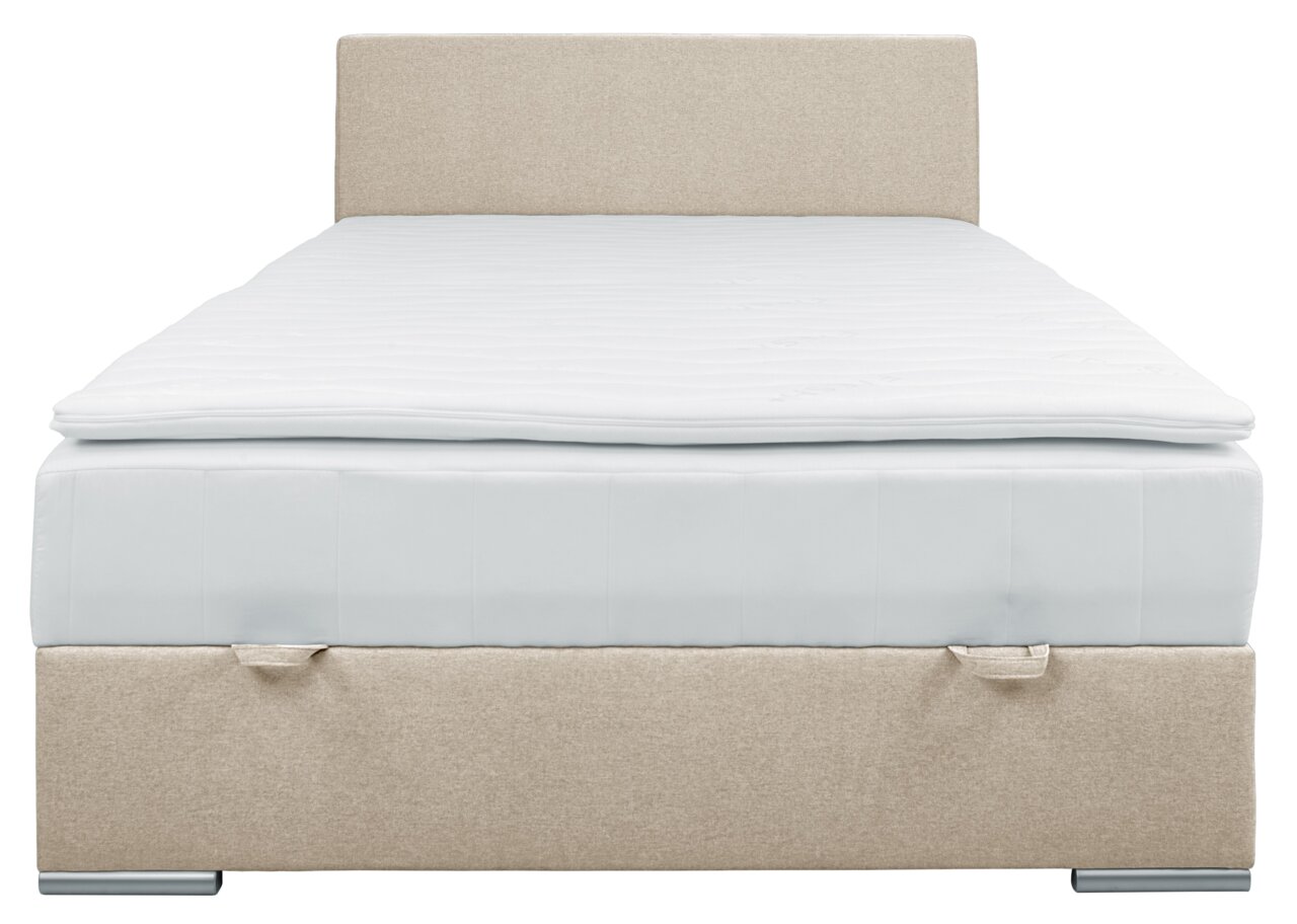 Boxbett 140 in Beige, Frontalansicht