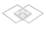 Moderne LED-Deckenleuchte mit geometrischem Design, seitliche Perspektive