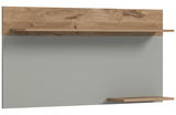 Wandboard mit Holzoptik, zwei Regalböden, Frontalansicht