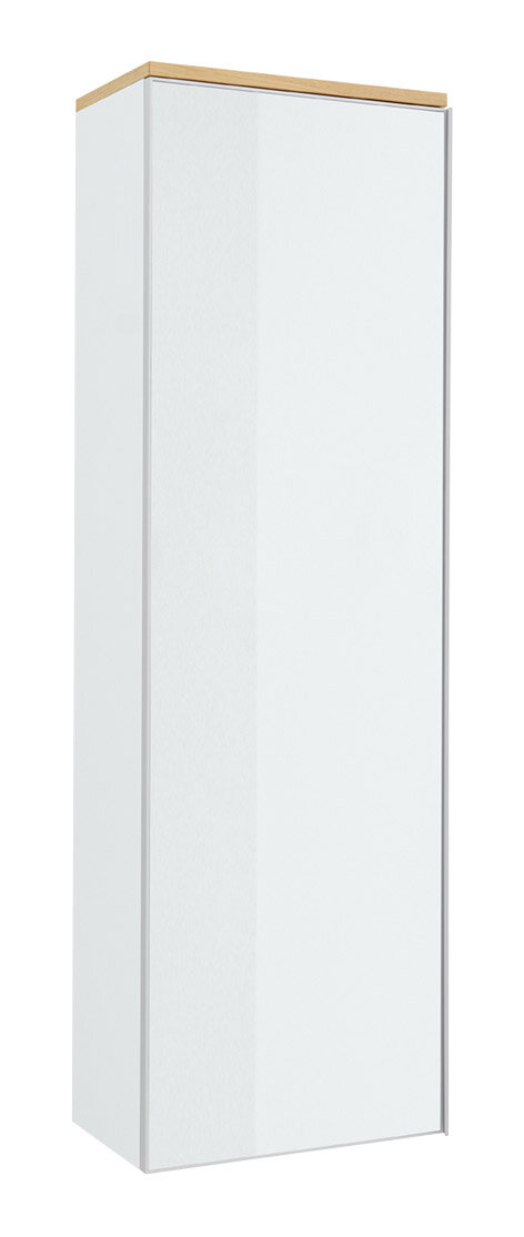 VOSS Hängegarderobenschrank re. VORTINA Hängegarderobenschrank in Weiß mit Holzoberseite, seitliche Perspektive