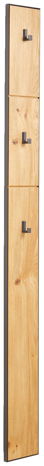 Linea Natura Garderobenpaneel KELIO MAX Garderobenpaneel aus Holz mit drei Haken, seitliche Perspektive