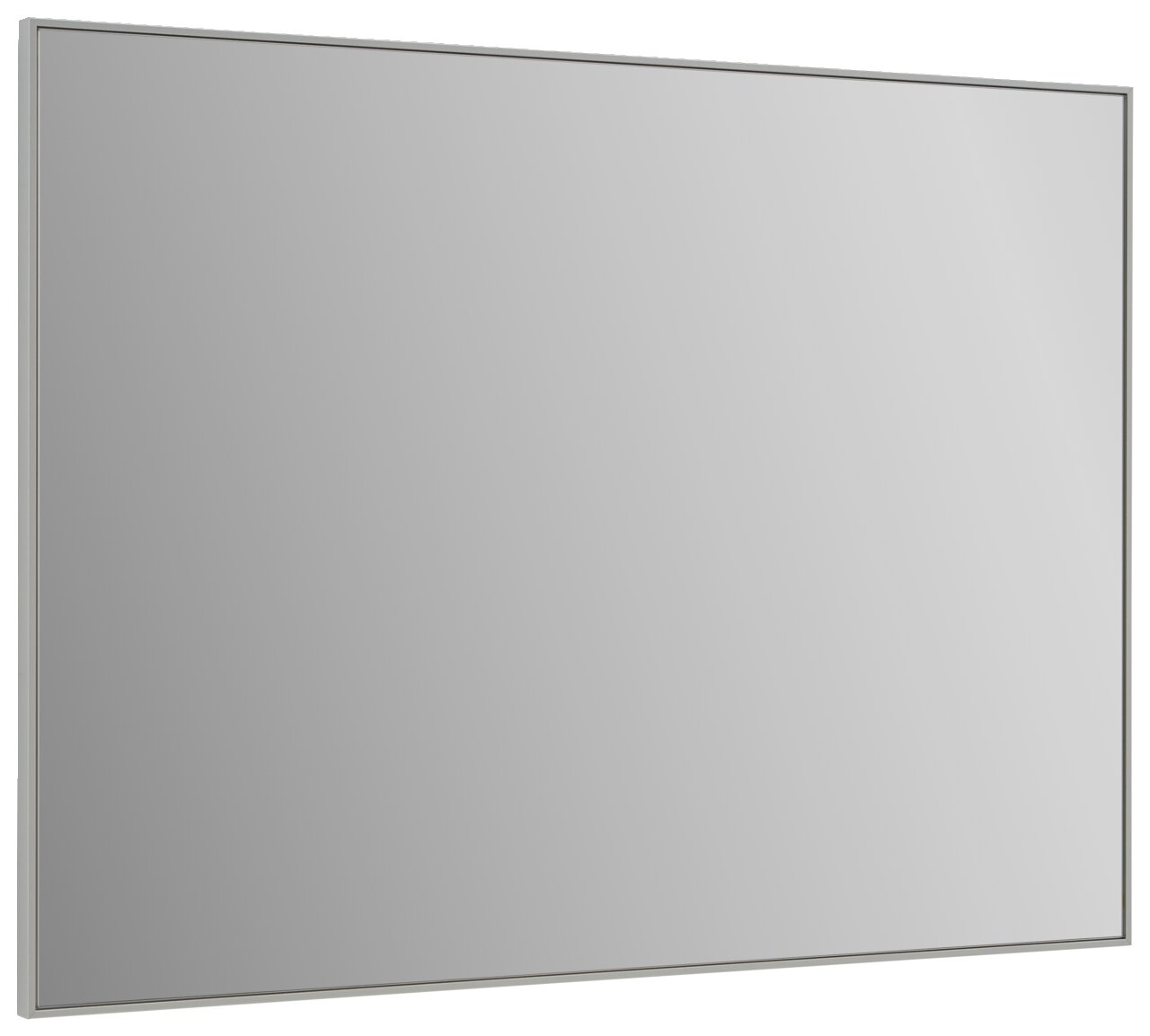 Rechteckiger Spiegel in schräger Perspektive, schlichtes Design mit schmalem Rahmen.