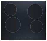 Schwarzes Kochfeld mit vier Kochzonen, Draufsicht