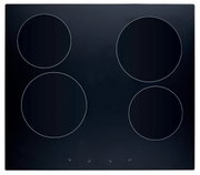 Schwarzes Kochfeld mit vier Kochzonen, Draufsicht