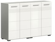 Weiße Midischrankkombination mit vier Türen, Frontansicht