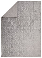 Graues Plaid mit eingeprägtem Muster, Draufsicht