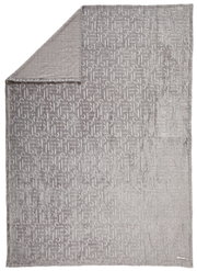Graues Plaid mit eingeprägtem Muster, Draufsicht