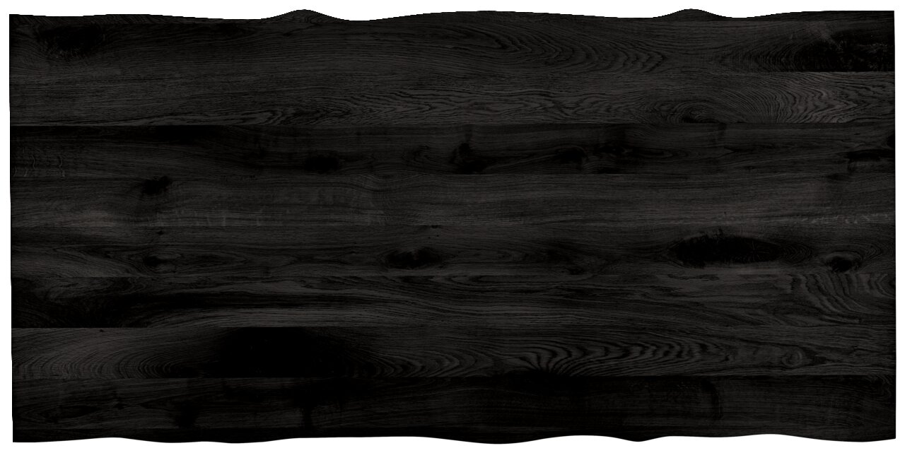 Draufsicht auf eine dunkle Tischplatte aus Holz mit natürlicher Maserung, 200x100 cm