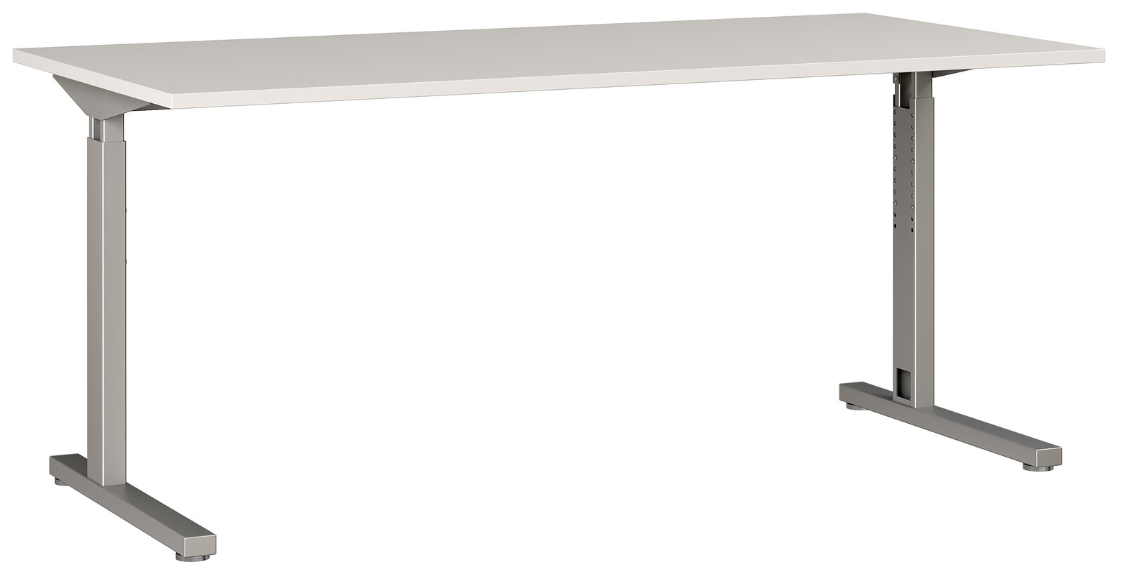 MID.YOU Schreibtisch PROFI 2.0 Moderner Schreibtisch mit höhenverstellbarem Metallgestell, seitliche Perspektive