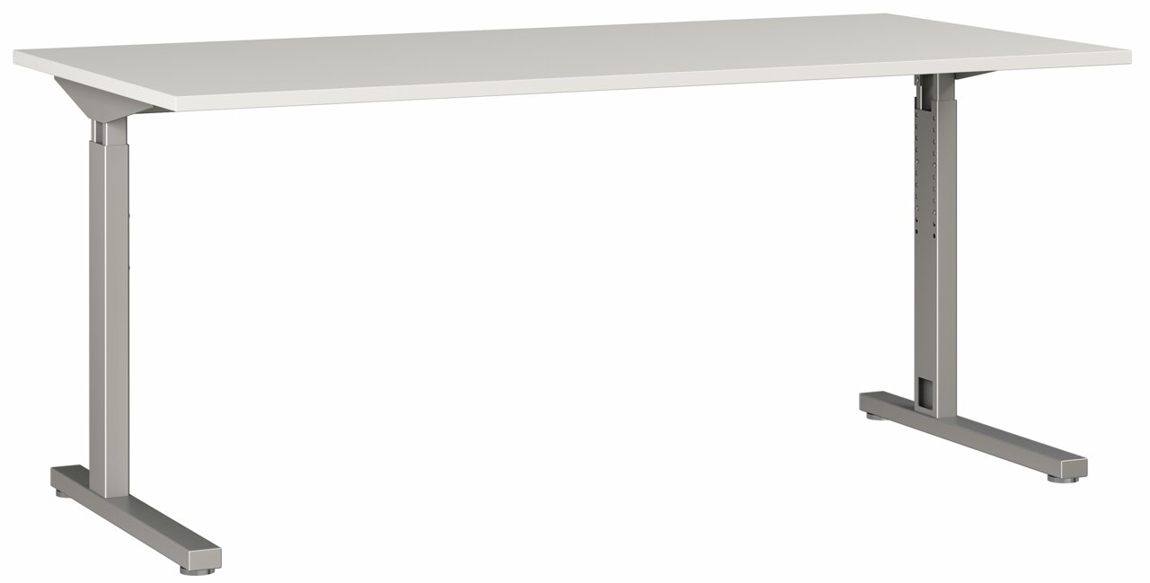 MID.YOU Schreibtisch PROFI 2.0 Moderner Schreibtisch mit höhenverstellbarem Metallgestell, seitliche Perspektive