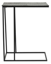 Moderner Beistelltisch MACY aus Metall in schwarzer Farbe, seitliche Perspektive