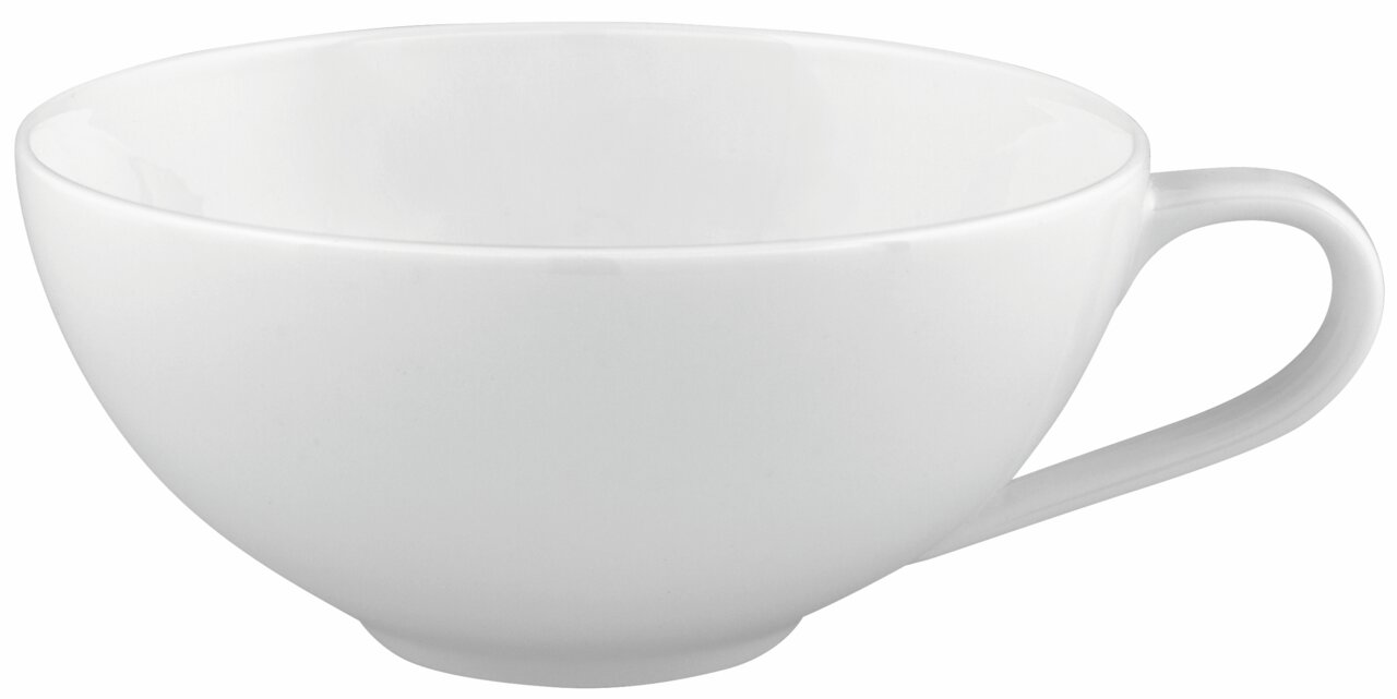 Villeroy & Boch Teetasse NOBLESSE Weiße Teeobertasse mit Henkel, seitliche Perspektive