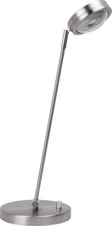 Moderne LED Tischleuchte aus Metall in seitlicher Perspektive