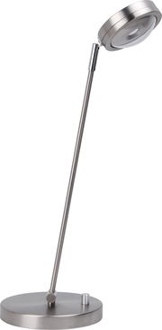 Moderne LED Tischleuchte aus Metall in seitlicher Perspektive