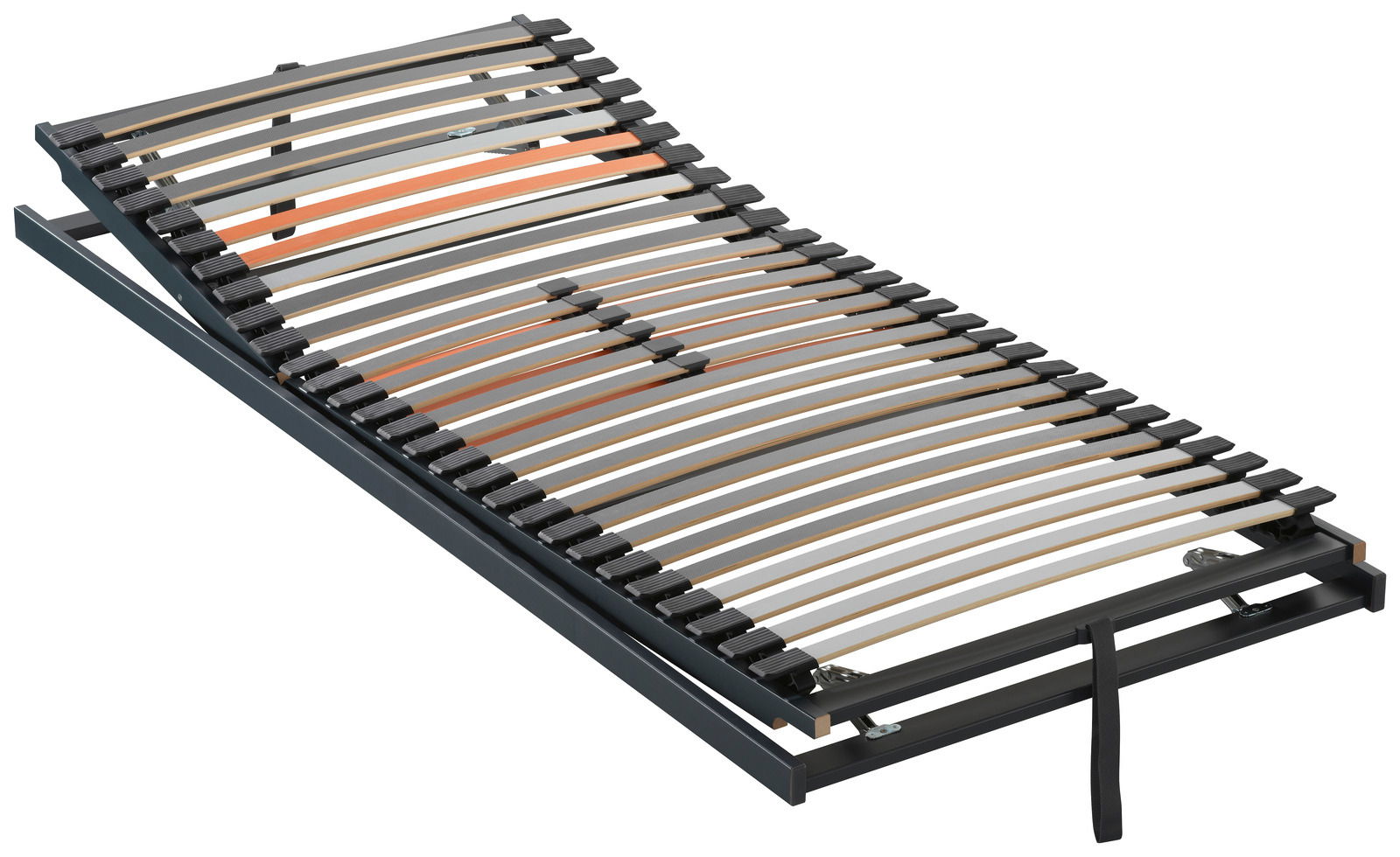 Dieter Knoll Federholzrahmen Top LKF GA ASTI Federholzrahmen in seitlicher Perspektive mit verstellbarem Kopfteil und elastischen Holzlatten.